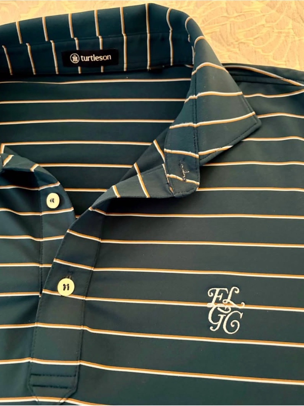 EAST LAKE Turtleson Men’s Blue Stripe Polo